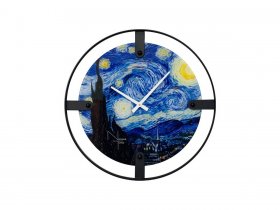 Часы интерьерные NT155 VAN GOGH STARRY NIGHT в Оби - ob.mebel-nsk.ru | фото