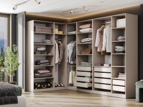Гардеробная Эккервуд (меланж) в Оби - ob.mebel-nsk.ru | фото