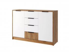 Комод КМ-002 Ивис (дуб крафт золотой/белый) в Оби - ob.mebel-nsk.ru | фото