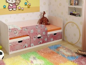 Кровать детская с ящиками 1,86 Минима Hello Kitty в Оби - ob.mebel-nsk.ru | фото