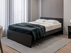 Кровать двуспальная 1,4м Бруклин СБ-3353 (диамант серый) в Оби - ob.mebel-nsk.ru | фото