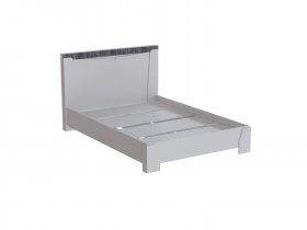 Кровать двуспальная 1,6 Ливерпуль (белый/бетон светлый) в Оби - ob.mebel-nsk.ru | фото
