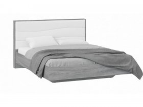 Кровать двуспальная 1,6 м «Миранда» Тип 1 (Дуб Гамильтон/Белый глянец) в Оби - ob.mebel-nsk.ru | фото