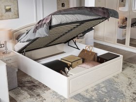 Кровать двуспальная 1,6 м Венеция КРМП-160 с подъемным механизмом в Оби - ob.mebel-nsk.ru | фото