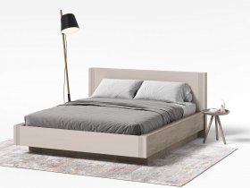 Кровать двуспальная 1,6м КР1 Одетта (дуб эндгрей/меланж) в Оби - ob.mebel-nsk.ru | фото