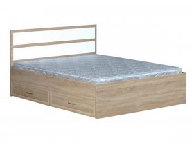 Кровать двуспальная с ящиками 1,6 м-2 (прямая спинка) в Оби - ob.mebel-nsk.ru | фото