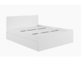Кровать двуспальная с ящиками 1,6м Мадера-М1600 (белый) в Оби - ob.mebel-nsk.ru | фото