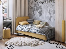 Кровать односпальная Лео 0,9 м в Оби - ob.mebel-nsk.ru | фото