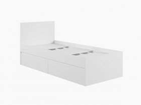 Кровать односпальная с ящиками 0,9м Мадера-М900 (белый) в Оби - ob.mebel-nsk.ru | фото