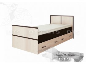 Кровать односпальная с ящиками 0,9м Сакура (BTS) в Оби - ob.mebel-nsk.ru | фото