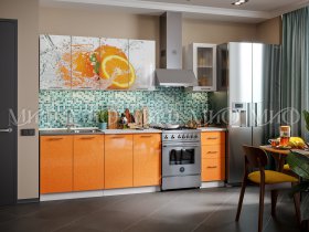 Кухонный гарнитур Апельсин в Оби - ob.mebel-nsk.ru | фото