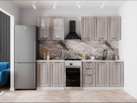 Кухонный гарнитур Империя 2,0 м (ясень шимо светлый) в Оби - ob.mebel-nsk.ru | фото