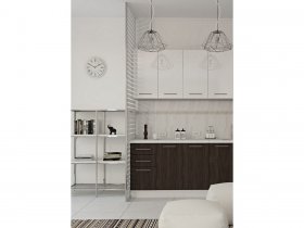 Кухонный гарнитур МДФ Выгодно и точка 1,5 м (белый глянец/ироко) в Оби - ob.mebel-nsk.ru | фото