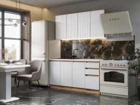 Кухонный гарнитур Ника 1,6 м (белый) в Оби - ob.mebel-nsk.ru | фото