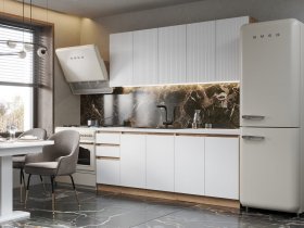 Кухонный гарнитур Ника 2,0 м (белый) в Оби - ob.mebel-nsk.ru | фото