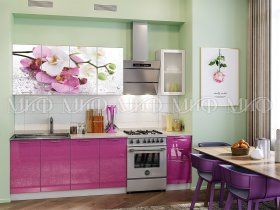 Кухонный гарнитур Орхидея (сиреневый) в Оби - ob.mebel-nsk.ru | фото