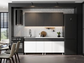 Кухонный гарнитур София (2,0м) (бланж/графит матовый) в Оби - ob.mebel-nsk.ru | фото