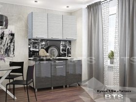 Кухонный гарнитур Титан 1,5 м в Оби - ob.mebel-nsk.ru | фото