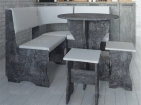 Кухонный уголок Лотос  (цемент темный к/з White) в Оби - ob.mebel-nsk.ru | фото