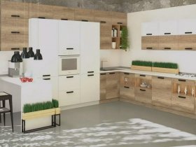 Модульная кухня Фиджи 2,3м (крафт) в Оби - ob.mebel-nsk.ru | фото