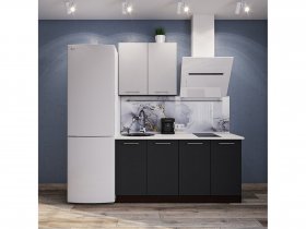 Модульная кухня Классика (белый глянец/черный) в Оби - ob.mebel-nsk.ru | фото