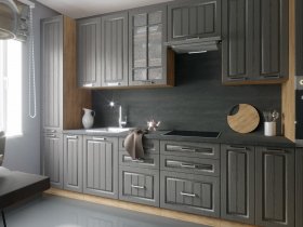 Модульная кухня Луксор (клен серый/корпус дуб крафт) в Оби - ob.mebel-nsk.ru | фото