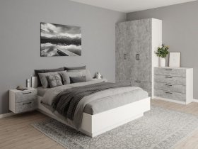 Модульная спальня Гамма (белый/цемент) в Оби - ob.mebel-nsk.ru | фото