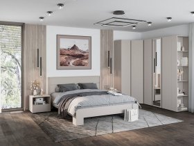 Модульная спальня Люмо (кашемир) в Оби - ob.mebel-nsk.ru | фото