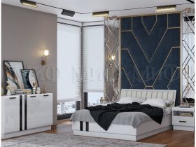 Модульная спальня Магнолия  (белый глянец) в Оби - ob.mebel-nsk.ru | фото
