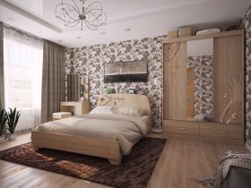 Модульная спальня Виктория-1 (дуб сонома) в Оби - ob.mebel-nsk.ru | фото