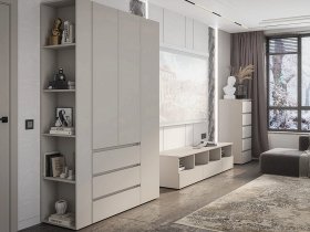 Модульная стенка Люмо (кашемир) в Оби - ob.mebel-nsk.ru | фото