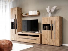 Модульная стенка Ницца (дуб вотан) в Оби - ob.mebel-nsk.ru | фото