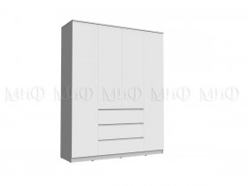 Шкаф 1600 с ящиками Челси (белый) в Оби - ob.mebel-nsk.ru | фото