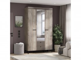 Шкаф 3-х створчатый ШК-08 Кассандра (дуб смоки/MF14) в Оби - ob.mebel-nsk.ru | фото
