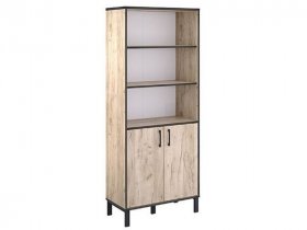 Шкаф для документов Шк029.0 Гермес лофт (дуб крафт серый) в Оби - ob.mebel-nsk.ru | фото