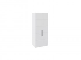 Шкаф для одежды с 2 дверями Наоми (белый глянец) СМ-208.07.03 в Оби - ob.mebel-nsk.ru | фото