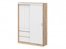 Шкаф-купе (1,5м) Брауни (дуб делано/белый) в Оби - ob.mebel-nsk.ru | фото