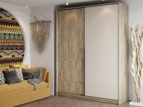 Шкаф-купе Бохо ШК-006 (1,8 м) (дуб крафт серый/кашемир) в Оби - ob.mebel-nsk.ru | фото