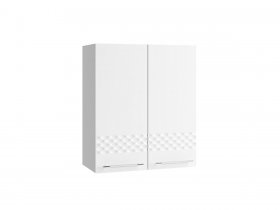 Шкаф верхний ШВ600 Капля корпус серый/фасад белый  (был собран) в Оби - ob.mebel-nsk.ru | фото