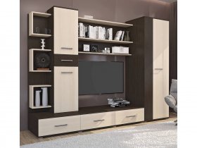 Стенка Верона (дуб венге/дуб молочный) в Оби - ob.mebel-nsk.ru | фото