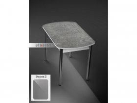 Стол обеденный раздвижной пластик/опоры хром урбан серый (игни) в Оби - ob.mebel-nsk.ru | фото