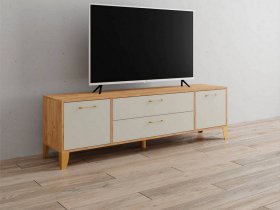 Тумба под ТВ Парус-13 (дуб крафт золотой/кашемир) в Оби - ob.mebel-nsk.ru | фото