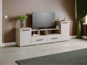 Тумба под ТВ Парус-2 (дуб крафт серый/кашемир) в Оби - ob.mebel-nsk.ru | фото