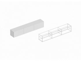 Тумба подвесная ТВ 2000 Квинта (белый лофт/софт айс/белый) в Оби - ob.mebel-nsk.ru | фото